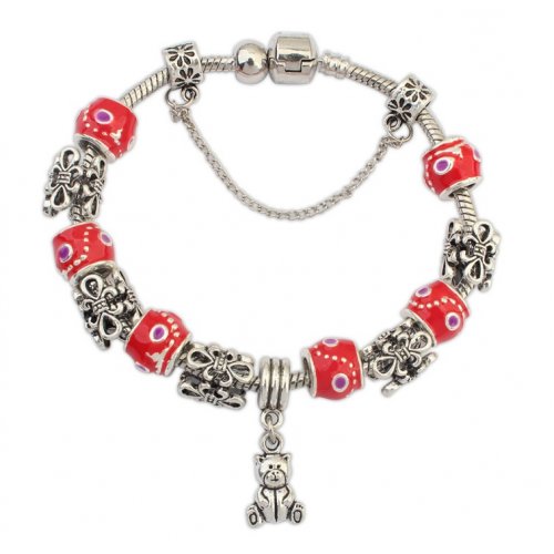 Bratara placat argint tip Pandora TeddyBear 