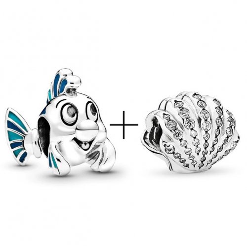 Talisman argint tip Pandora Pestisorul si Scoica din Ariel